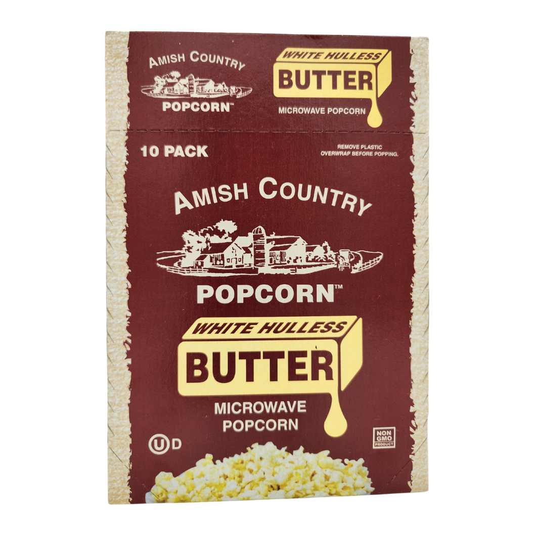 10pk Microwave Buttery White Hulless Popcorn